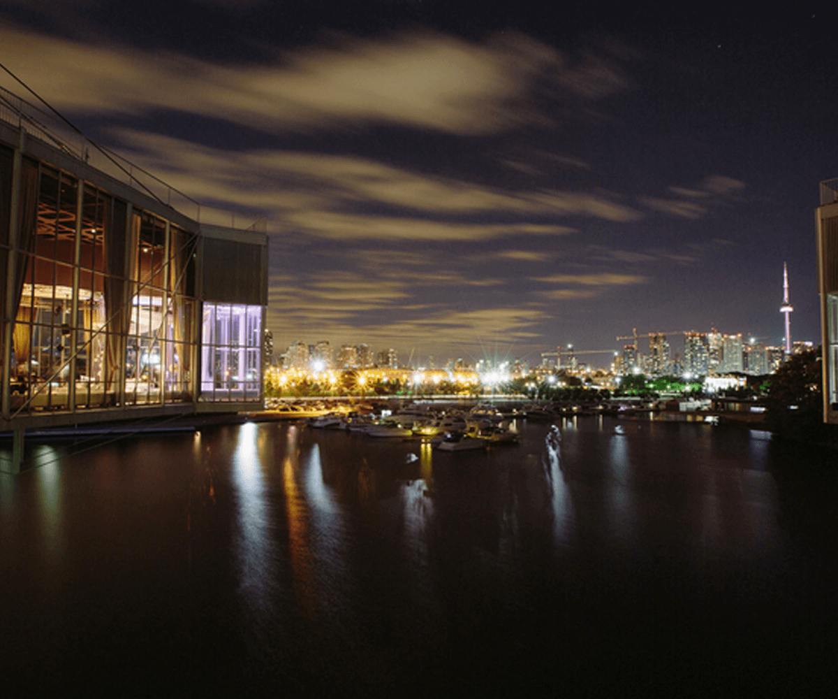 View of the nightscape of Atlantis.